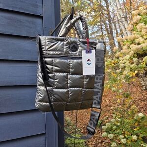 New Pajar Puffer Quilted Bag With Optional Crossbody Webbed Strap NWT